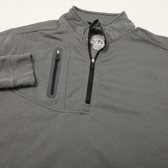 Other - Straight Down Sweater Mens Large Gray 1/4 Zip Pocket Logo *